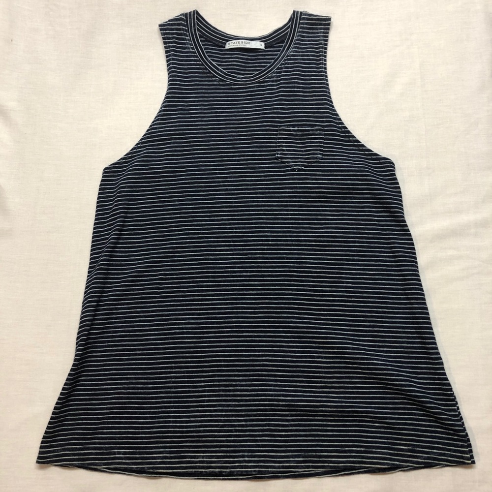 NWOT Stateside navy/white striped swingy tank top